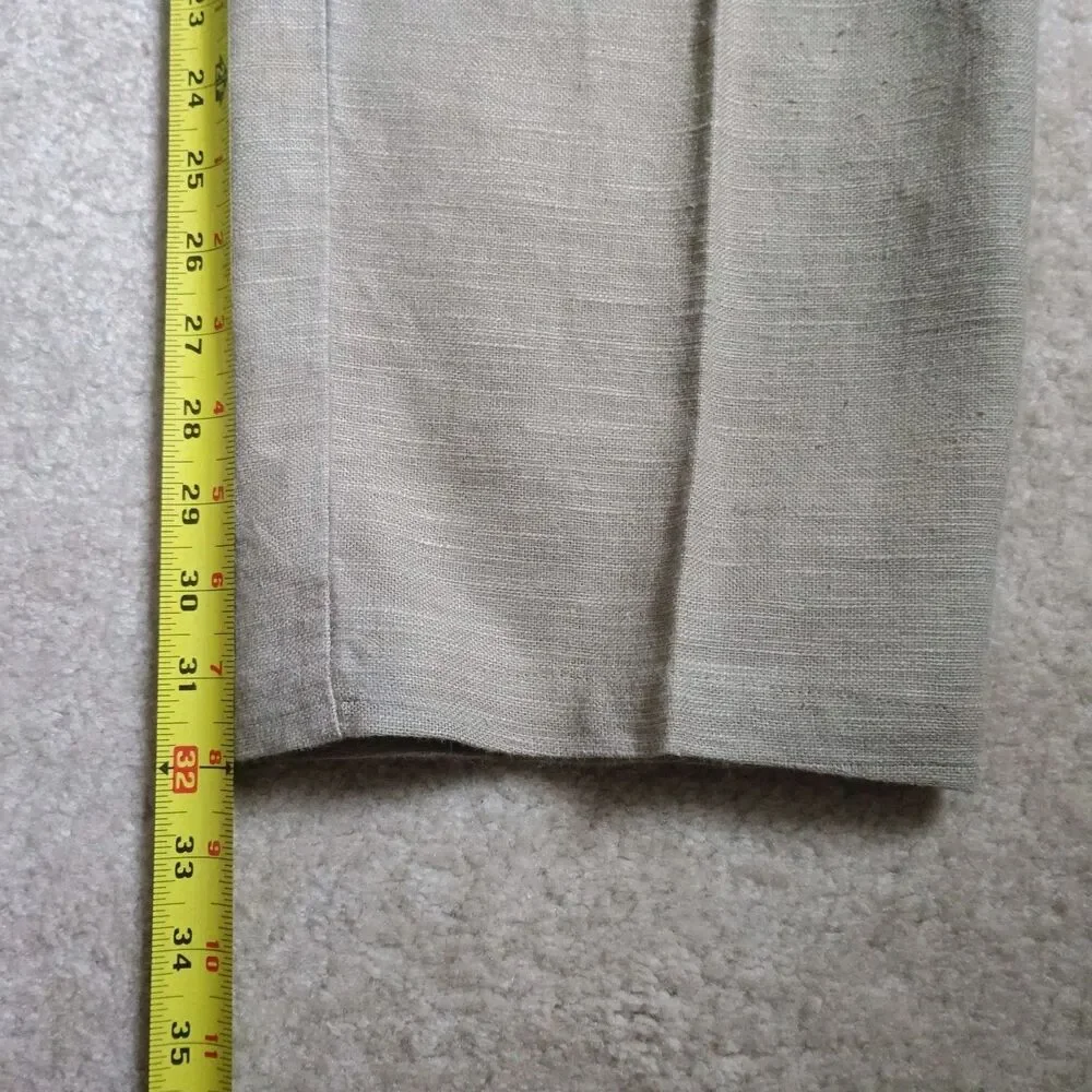 Vintage Brian Brothers Mens Pants  Linen Blend beige (36x32) Dbl pleated 90s Y2K